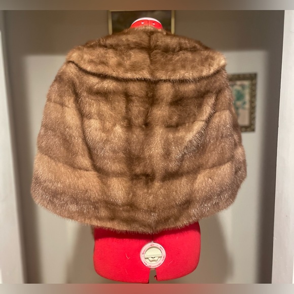 Stunning Vintage Denholm’s Brown Mink Fur Stole / Cape 1940s-1950s - Picture 8 of 12